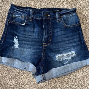 Denim Blue Distressed Women's Shorts